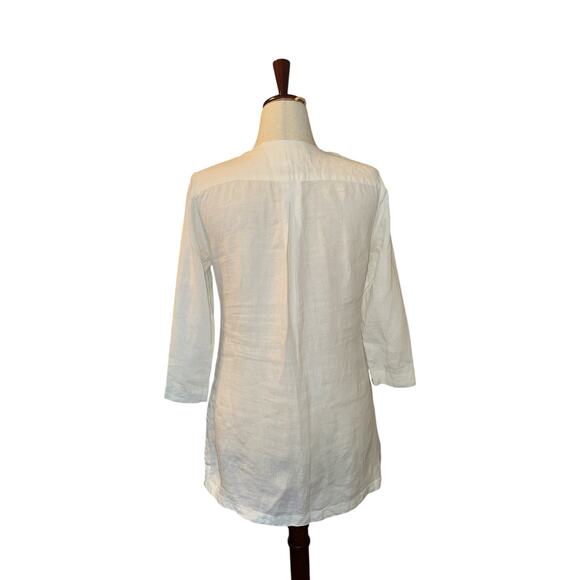 Malvin Hamburg “I heart linen” white jewel enhanced tunic top - size 8/M - Picture 5 of 9